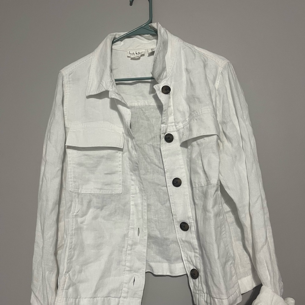 Nicole Miller White Utility Jacket‎ Classic Style